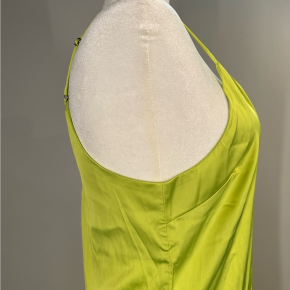 NWOT The Drop Women's Ana Silky V-neck Midi Slip Dress Lime Green - Picture 4 of 12